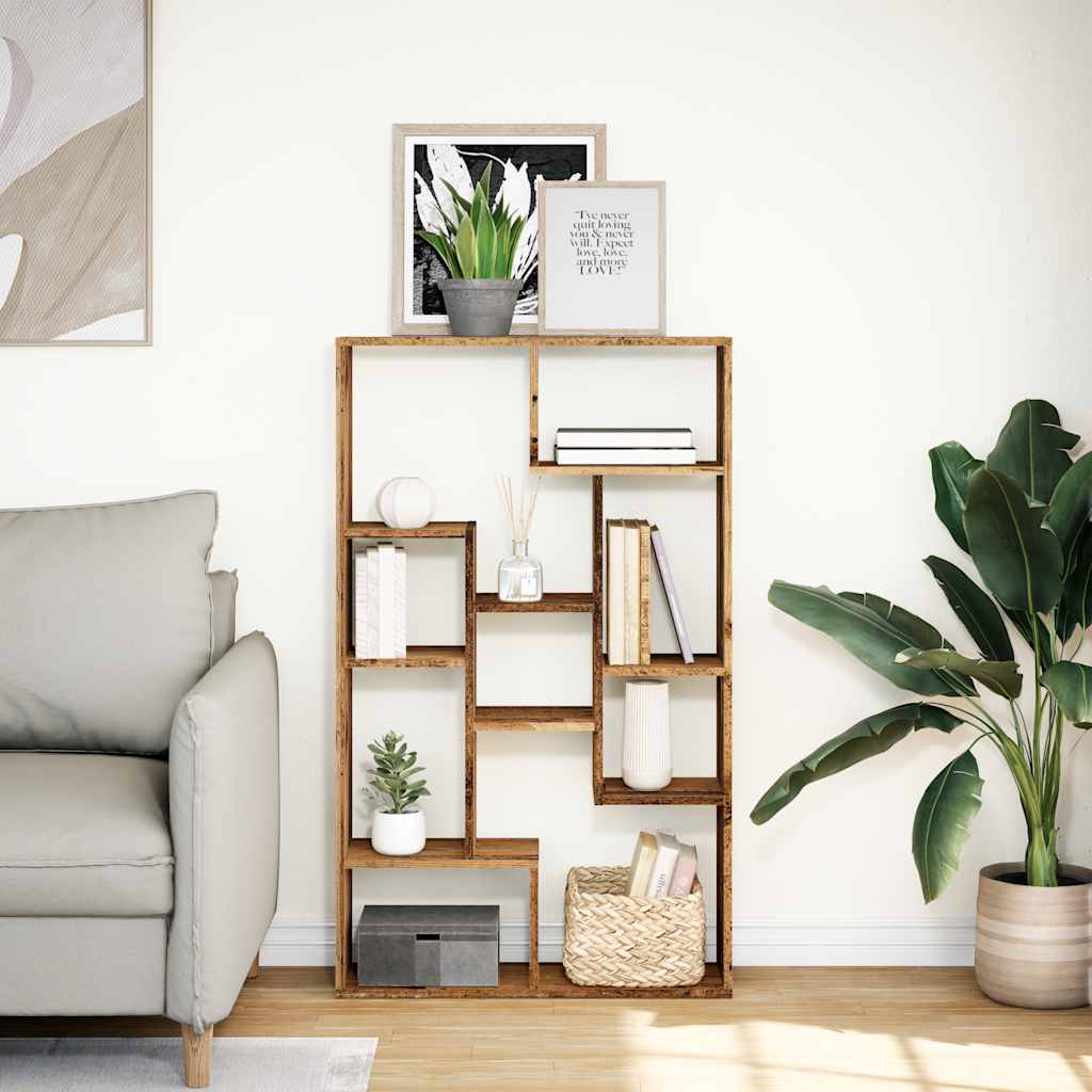 Bibliothèque vieux bois 72x20x120,5 cm bois d'ingénierie - XIOS