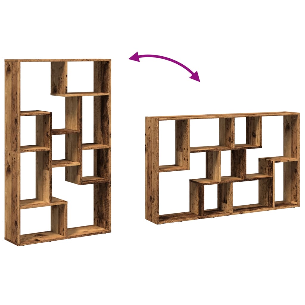 Bibliothèque vieux bois 72x20x120 cm bois d'ingénierie - XIOS