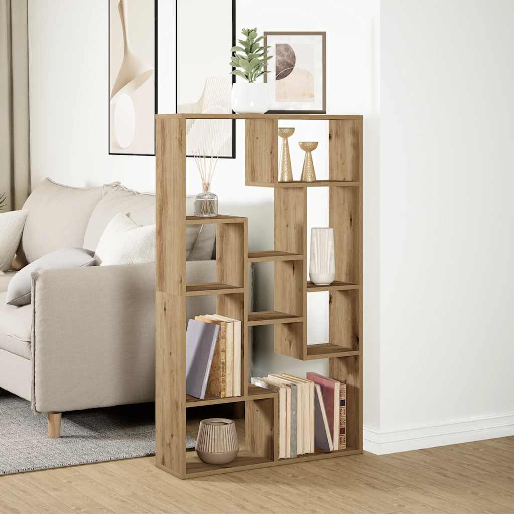 Bibliothèque chêne artisanal 72x20x120,5 cm bois d'ingénierie - XIOS