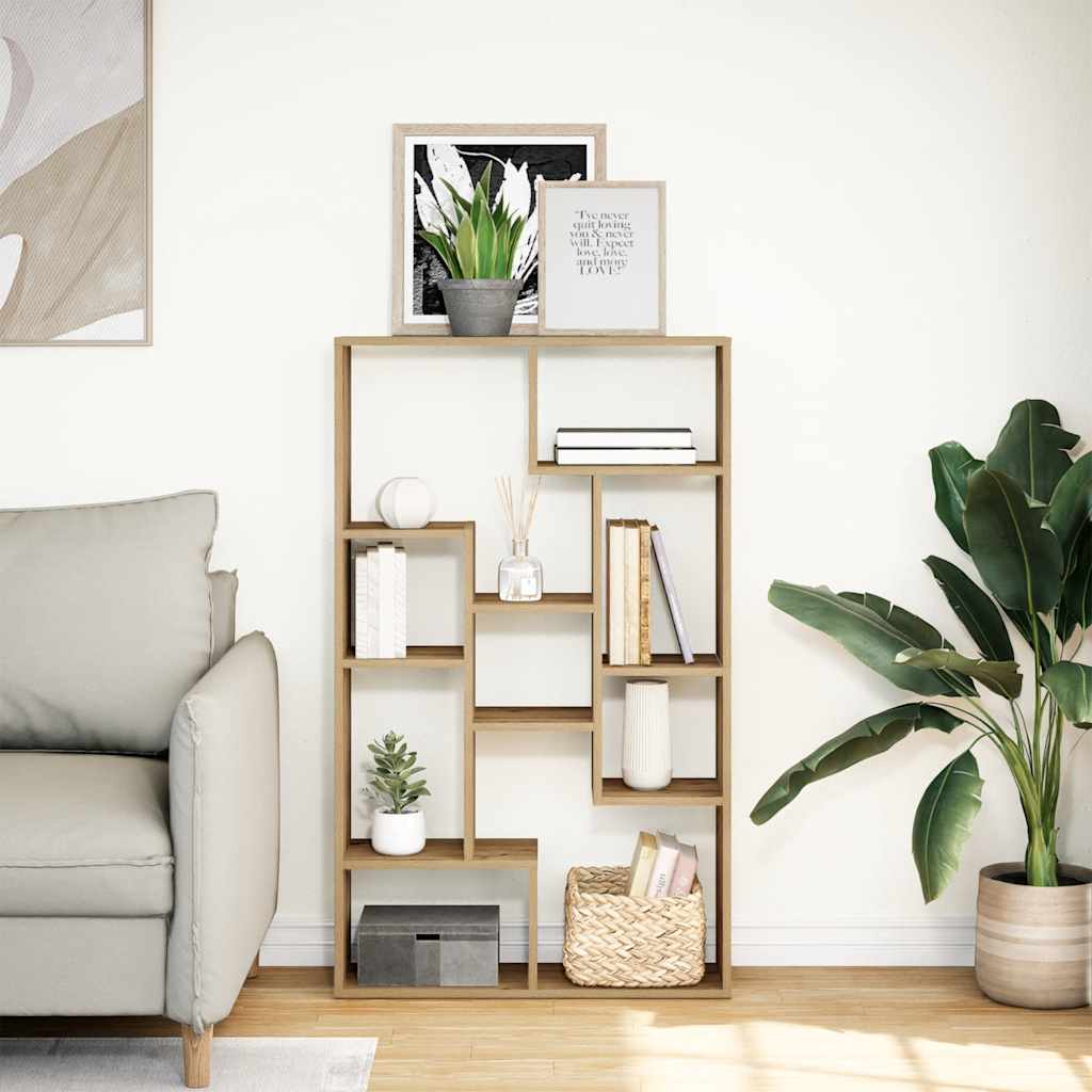 Bibliothèque chêne artisanal 72x20x120,5 cm bois d'ingénierie - XIOS