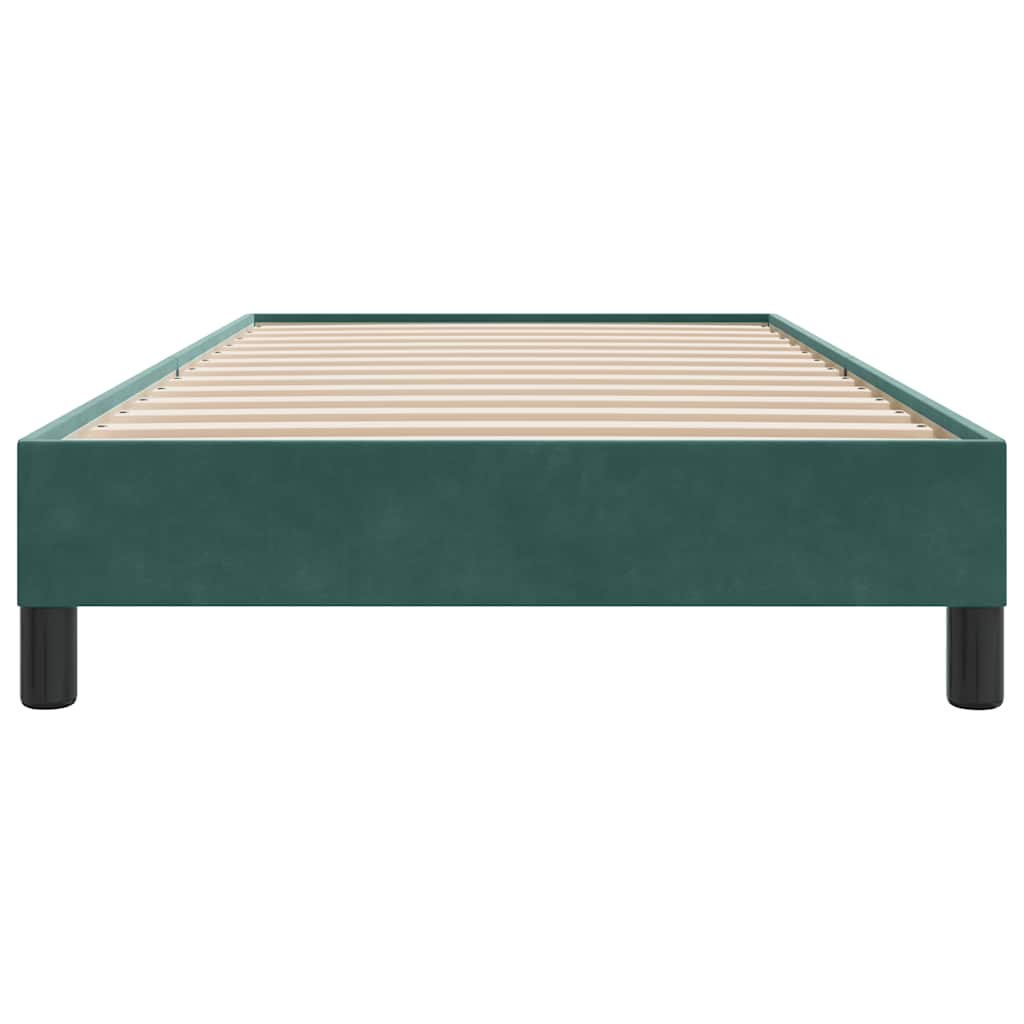 Cadre de lit sans matelas vert foncé 80x210 cm velours - XIOS