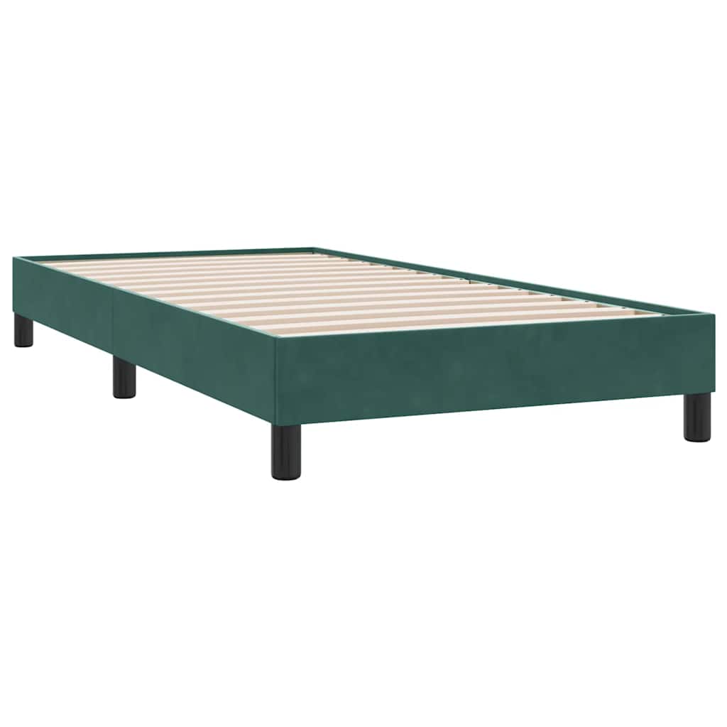 Cadre de lit sans matelas vert foncé 80x210 cm velours - XIOS