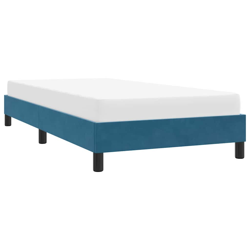 Cadre de lit sans matelas bleu foncé 80x210 cm velours - XIOS