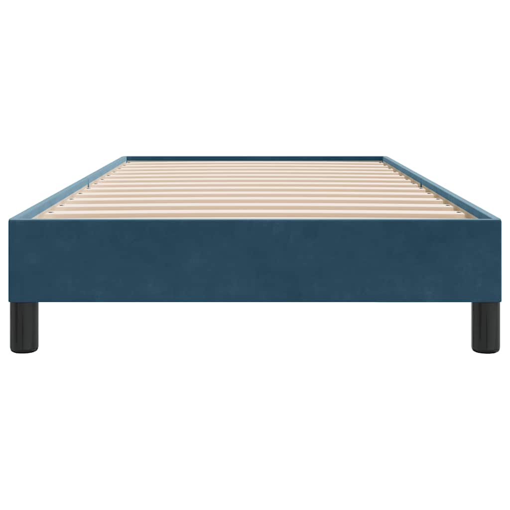 Cadre de lit sans matelas bleu foncé 80x210 cm velours - XIOS
