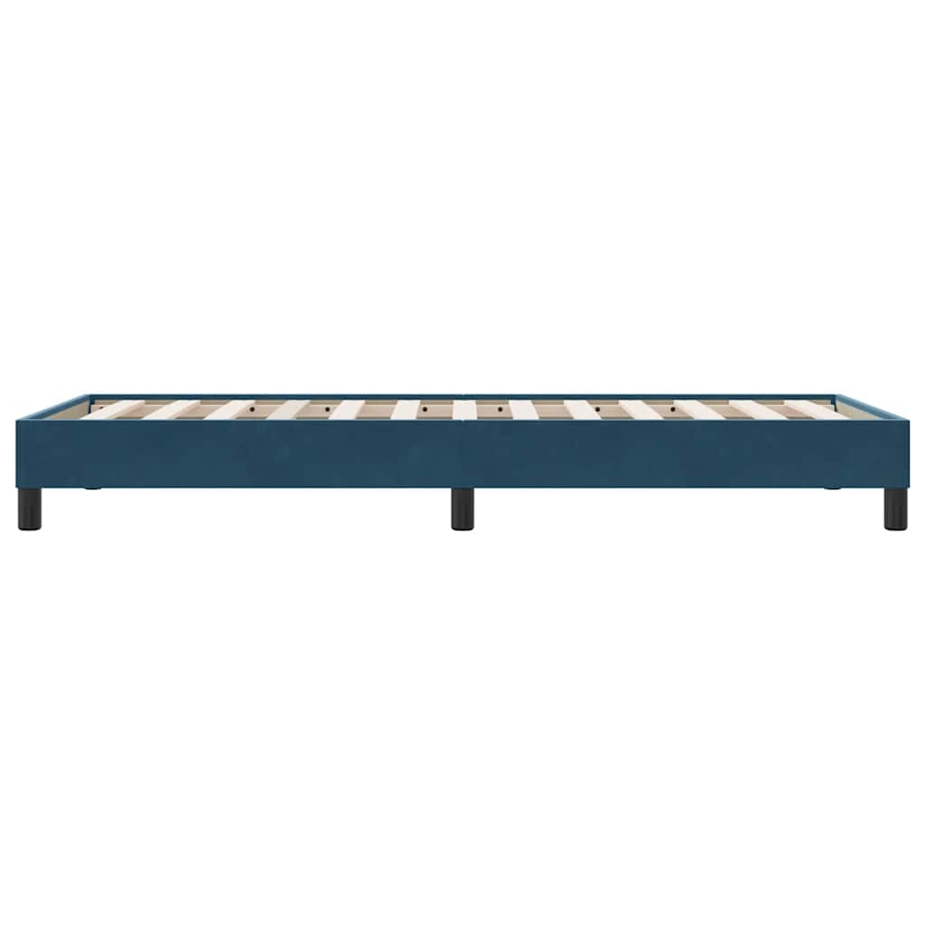 Cadre de lit sans matelas bleu foncé 80x210 cm velours - XIOS