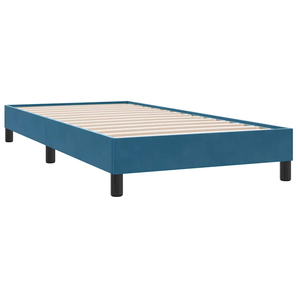 Cadre de lit sans matelas bleu foncé 80x210 cm velours - XIOS