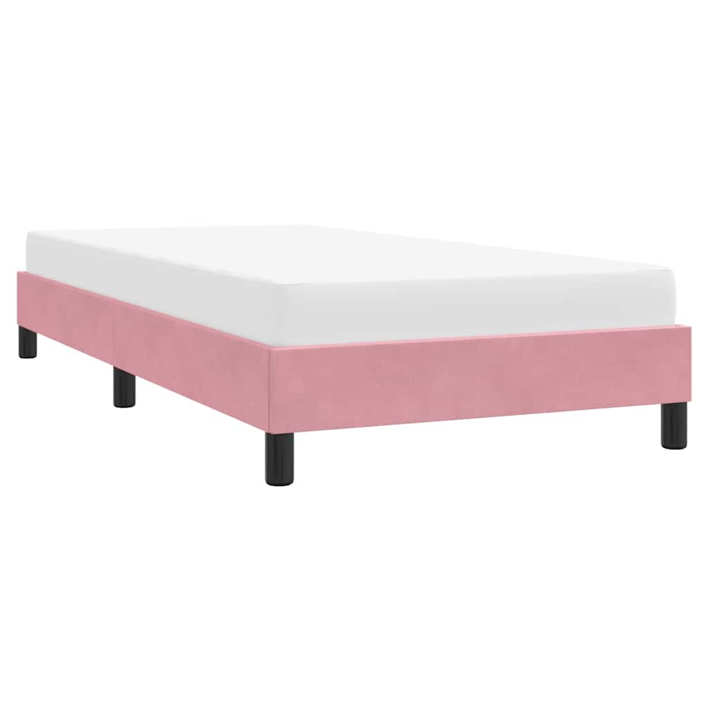Cadre de lit sans matelas rose 80x210 cm velours - XIOS