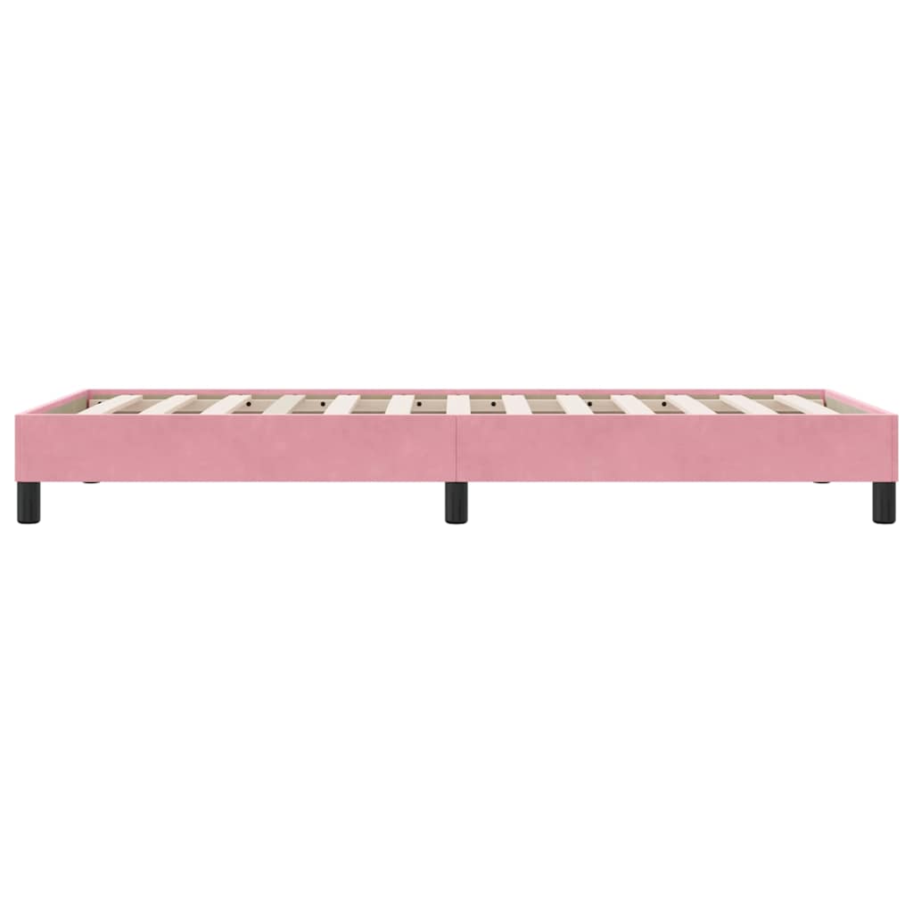 Cadre de lit sans matelas rose 80x210 cm velours - XIOS