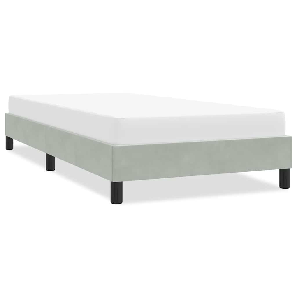 Cadre de lit sans matelas gris clair 90x210 cm velours - XIOS