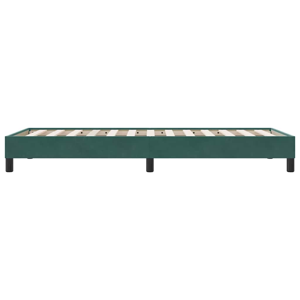 Cadre de lit sans matelas vert foncé 90x210 cm velours - XIOS