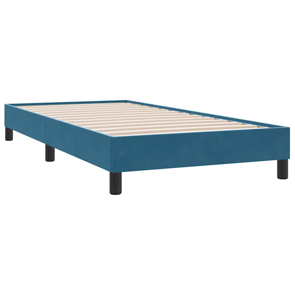 Cadre de lit sans matelas bleu foncé 90x210 cm velours - XIOS