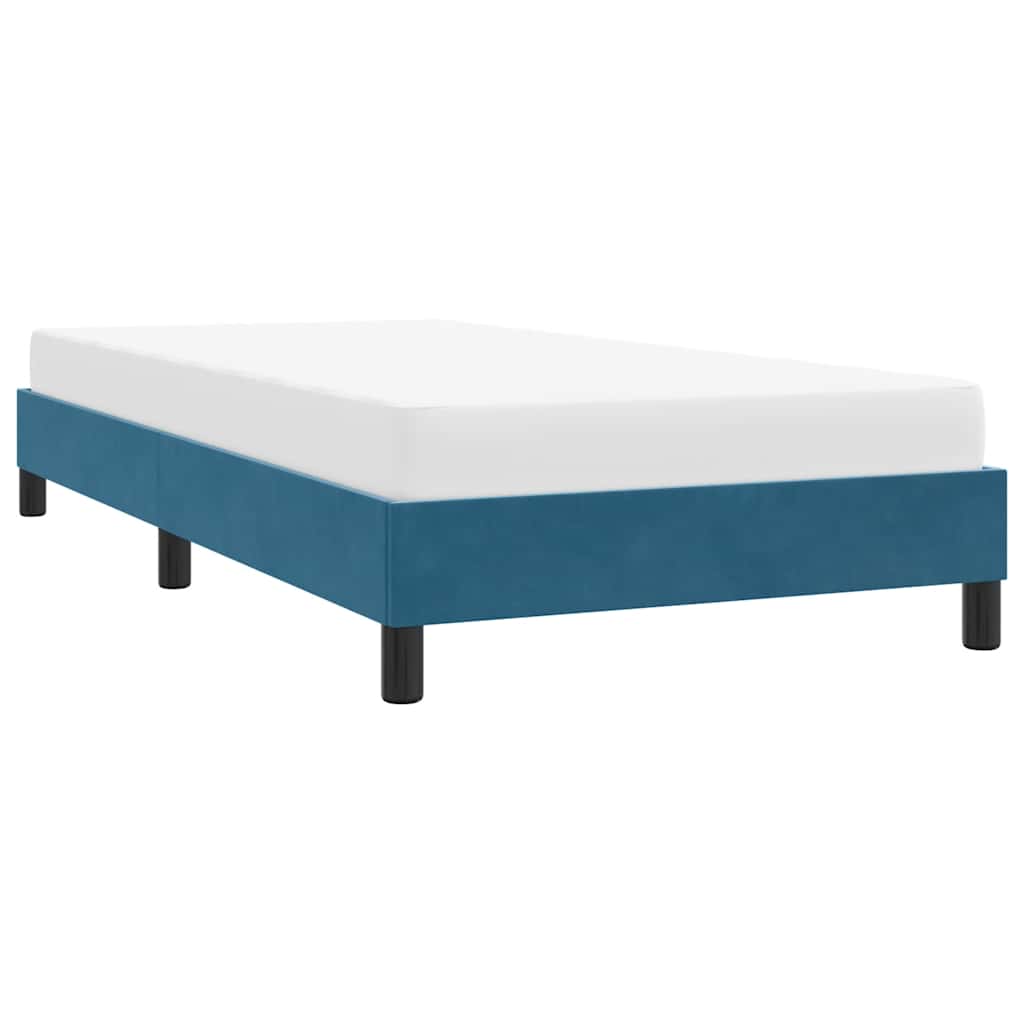 Cadre de lit sans matelas bleu foncé 90x210 cm velours - XIOS