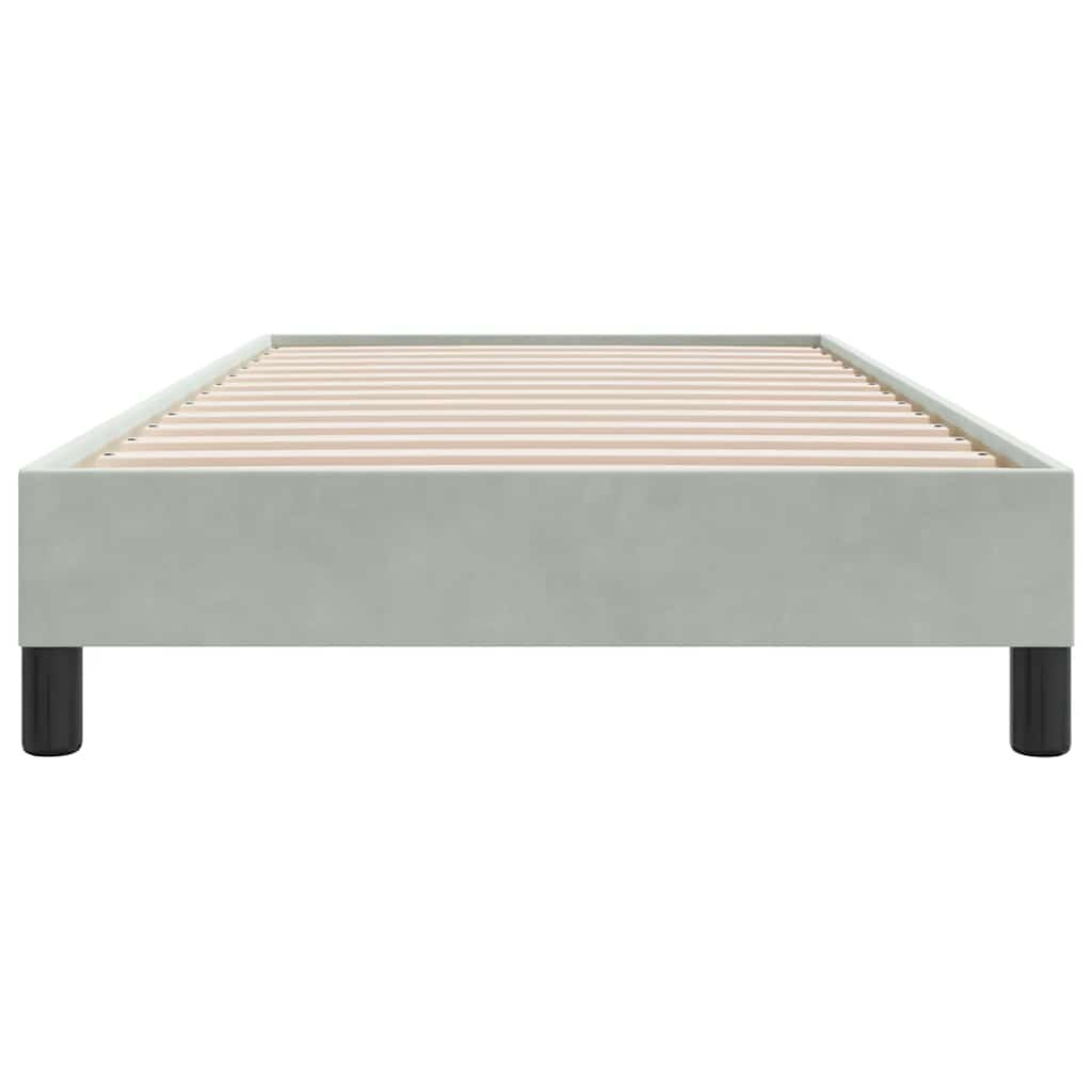 Cadre de lit sans matelas gris clair 100x210 cm velours - XIOS