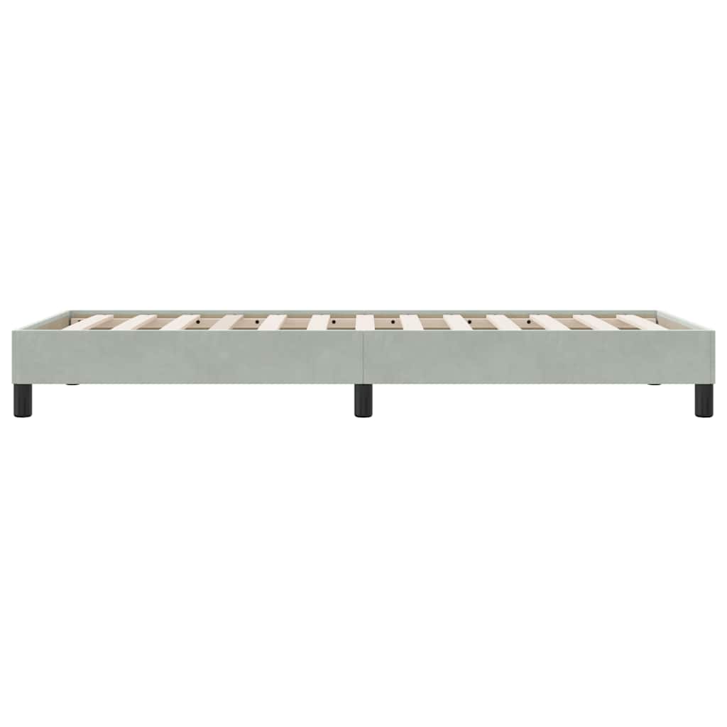Cadre de lit sans matelas gris clair 100x210 cm velours - XIOS
