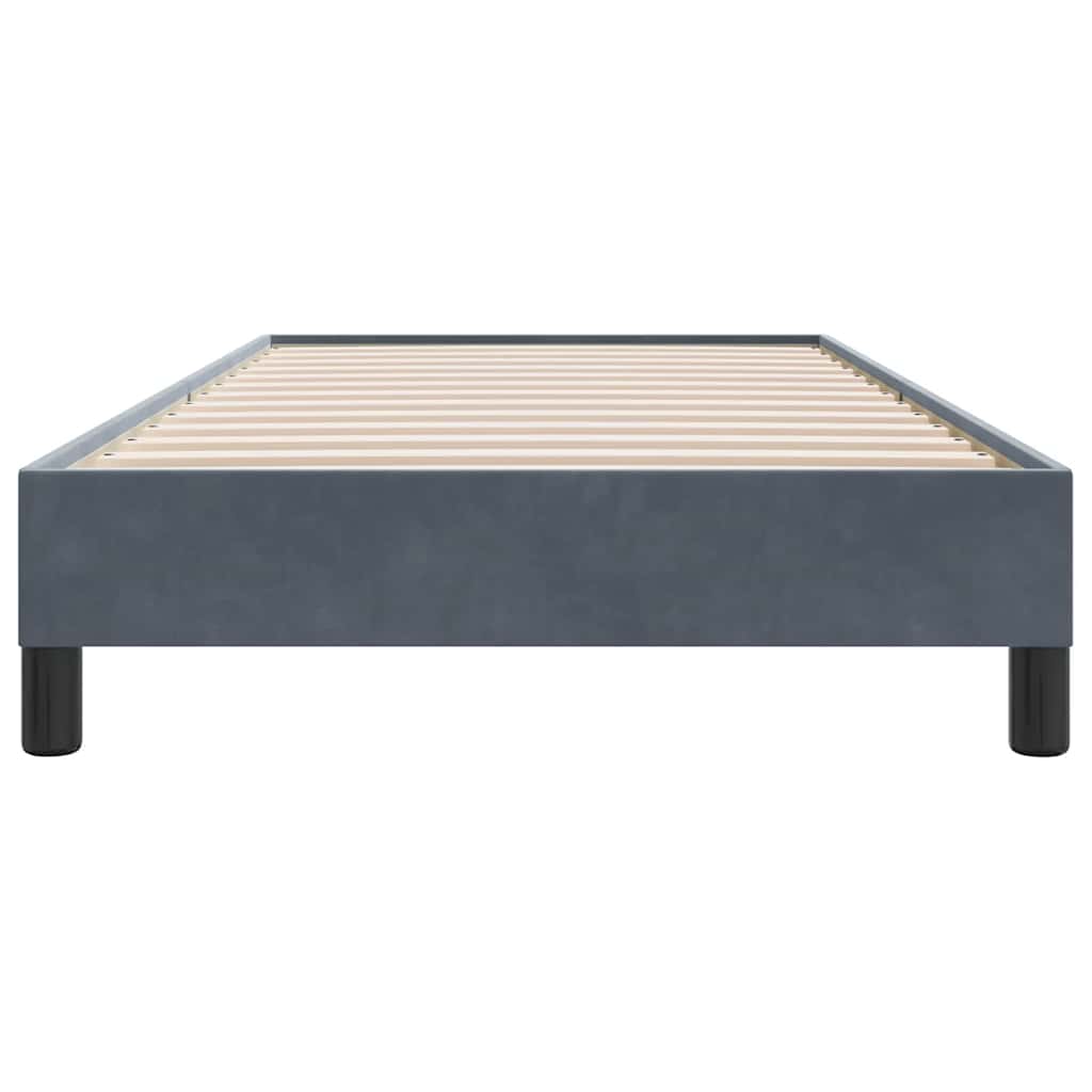 Cadre de lit sans matelas gris foncé 100x210 cm velours - XIOS