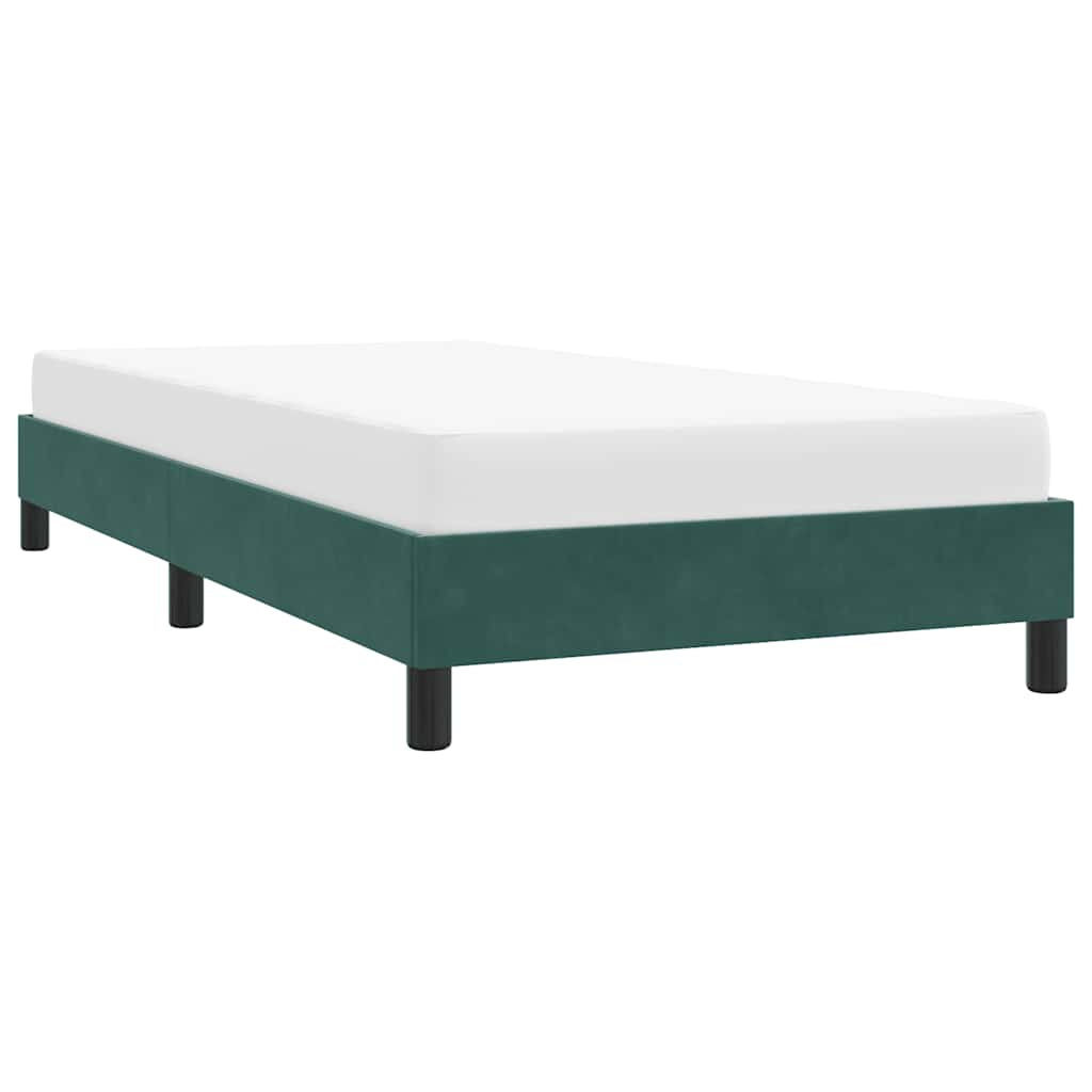 Cadre de lit sans matelas vert foncé 100x210 cm velours - XIOS
