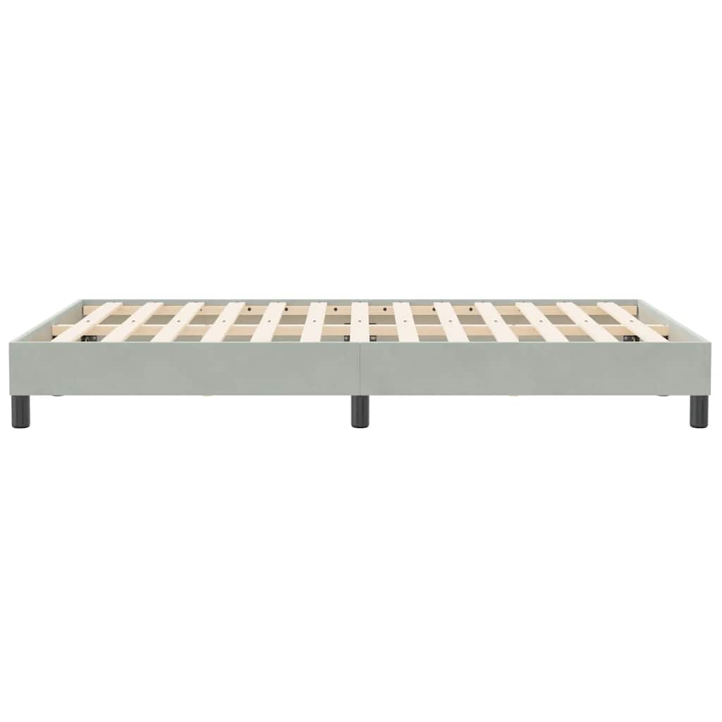 Cadre de lit sans matelas gris clair 120x210 cm velours - XIOS