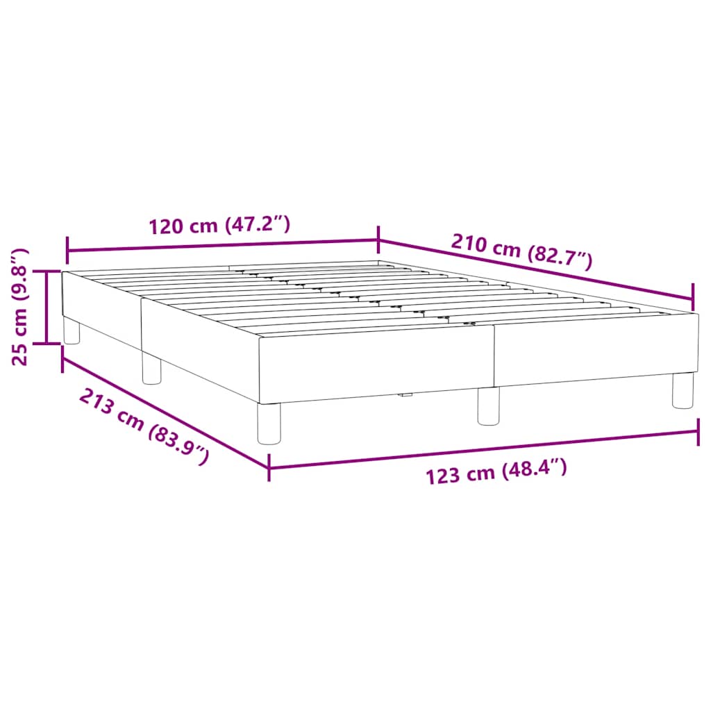 Cadre de lit sans matelas gris clair 120x210 cm velours - XIOS
