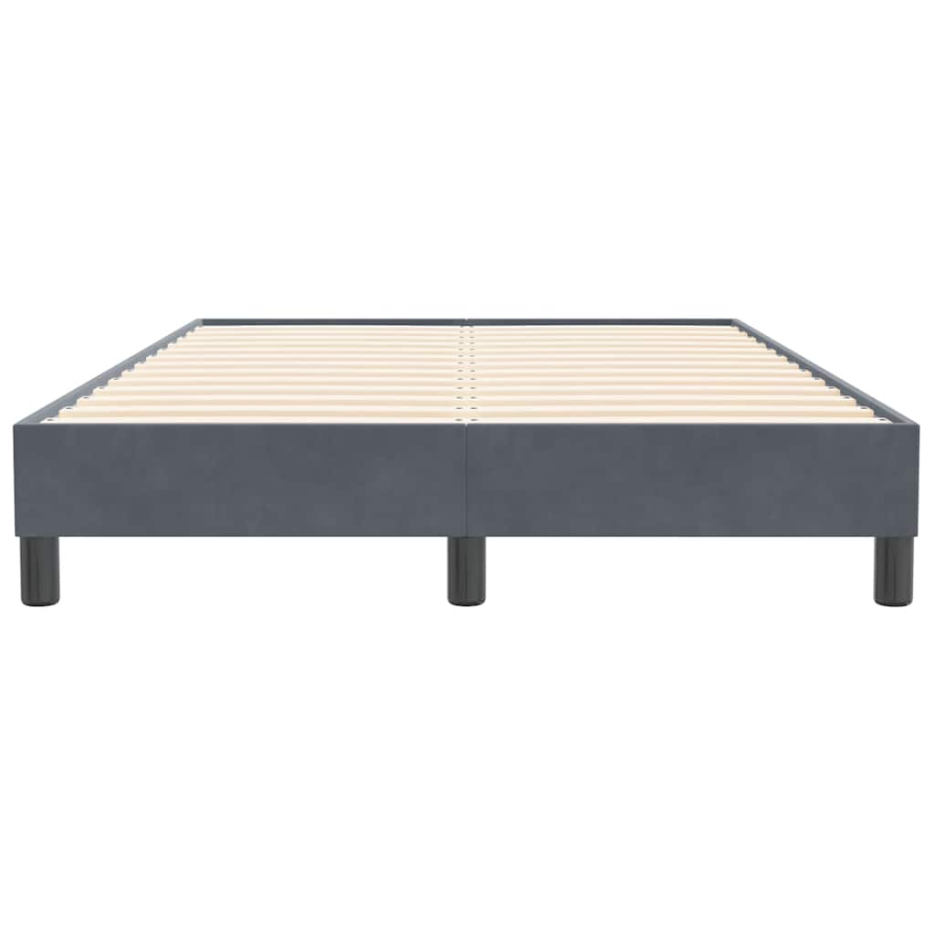 Cadre de lit sans matelas gris foncé 120x210 cm velours - XIOS