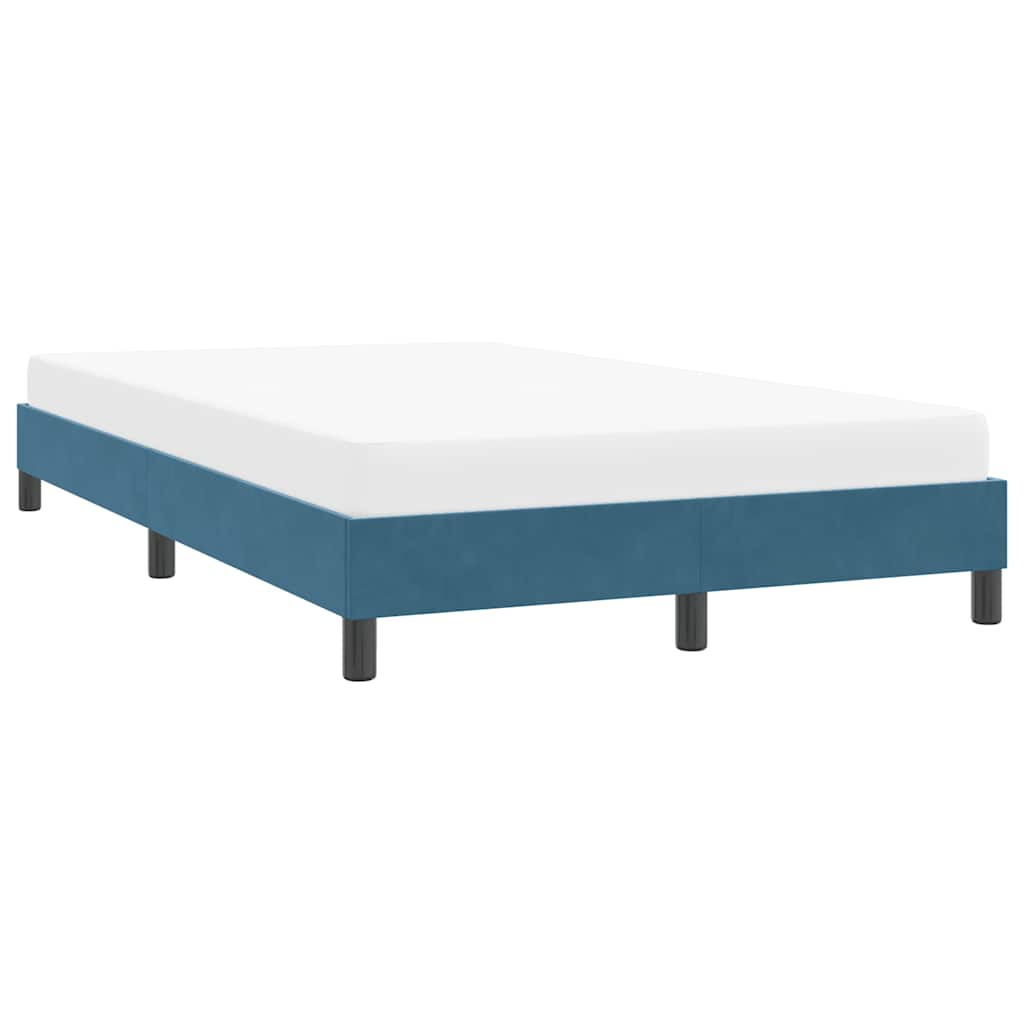 Cadre de lit sans matelas bleu foncé 120x210 cm velours - XIOS