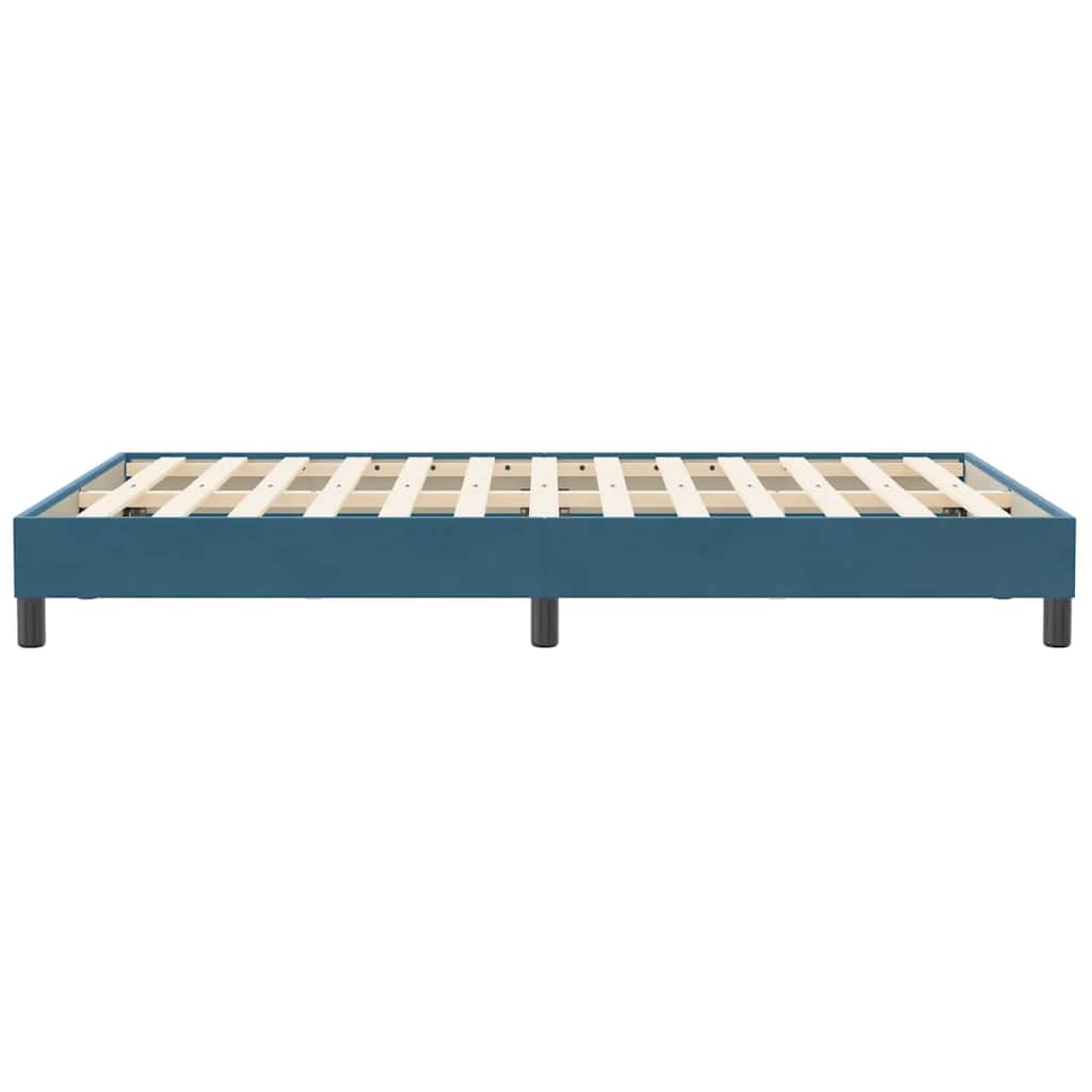 Cadre de lit sans matelas bleu foncé 120x210 cm velours - XIOS
