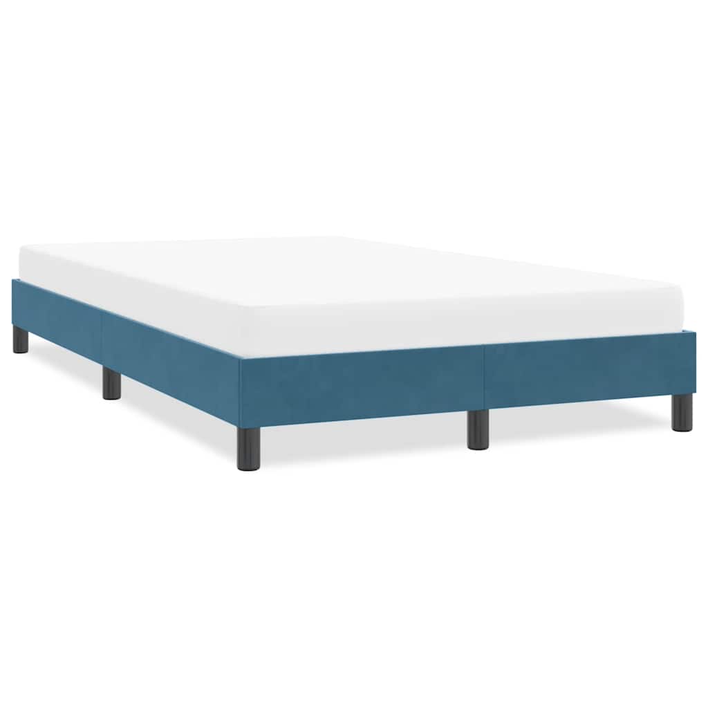 Cadre de lit sans matelas bleu foncé 120x210 cm velours - XIOS