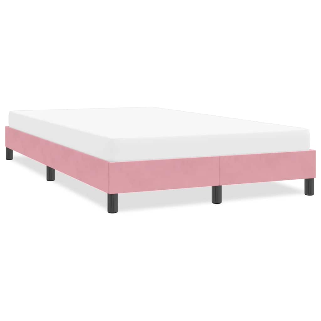 Cadre de lit sans matelas rose 120x210 cm velours - XIOS