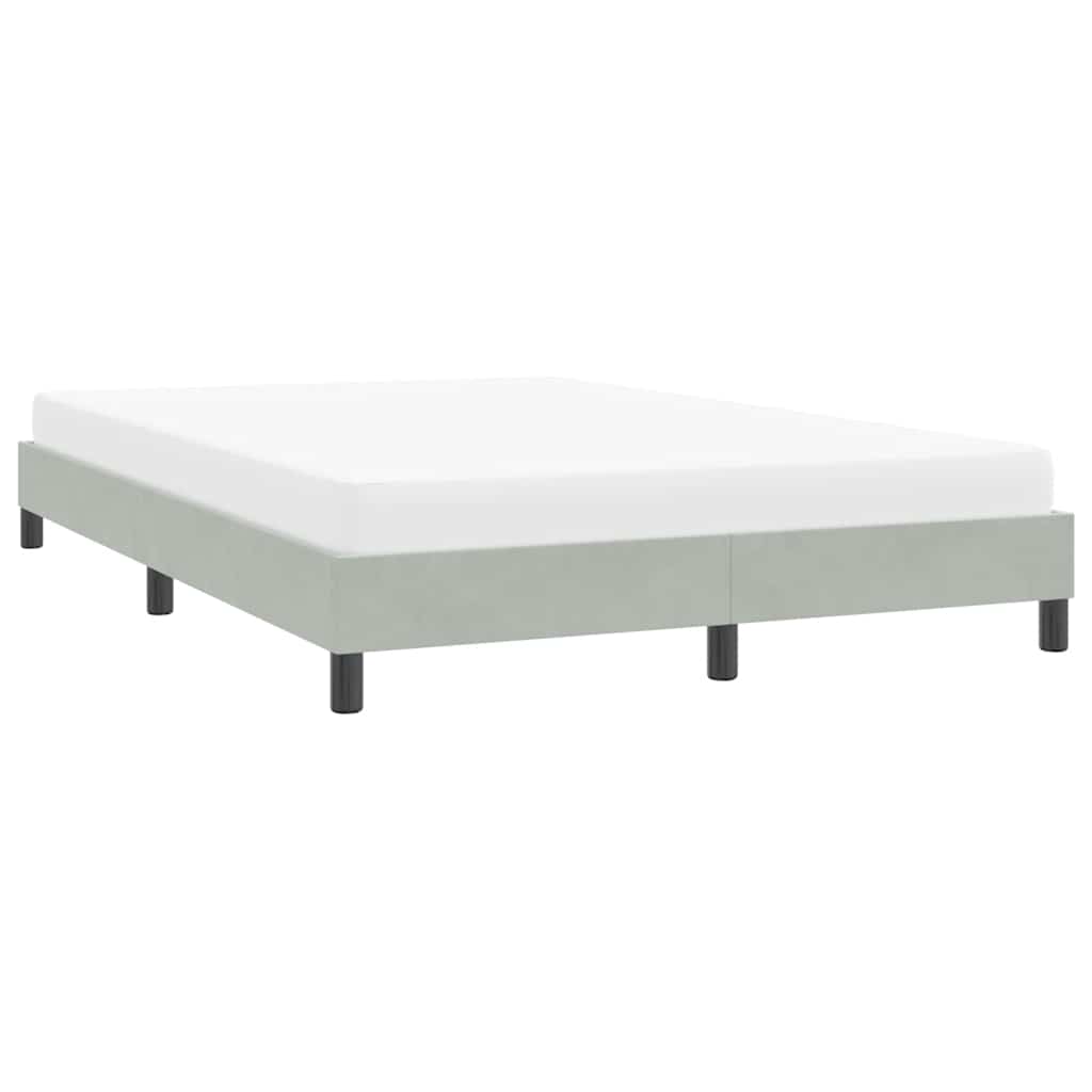 Cadre de lit sans matelas gris clair 140x210 cm velours - XIOS