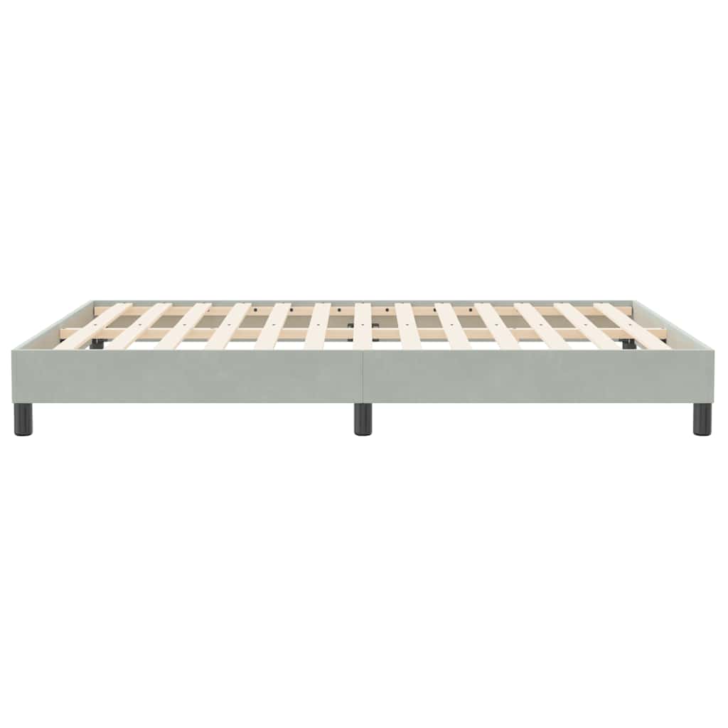 Cadre de lit sans matelas gris clair 140x210 cm velours - XIOS