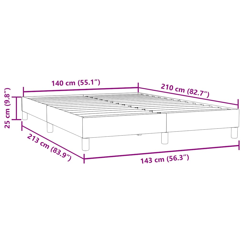 Cadre de lit sans matelas gris foncé 140x210 cm velours - XIOS