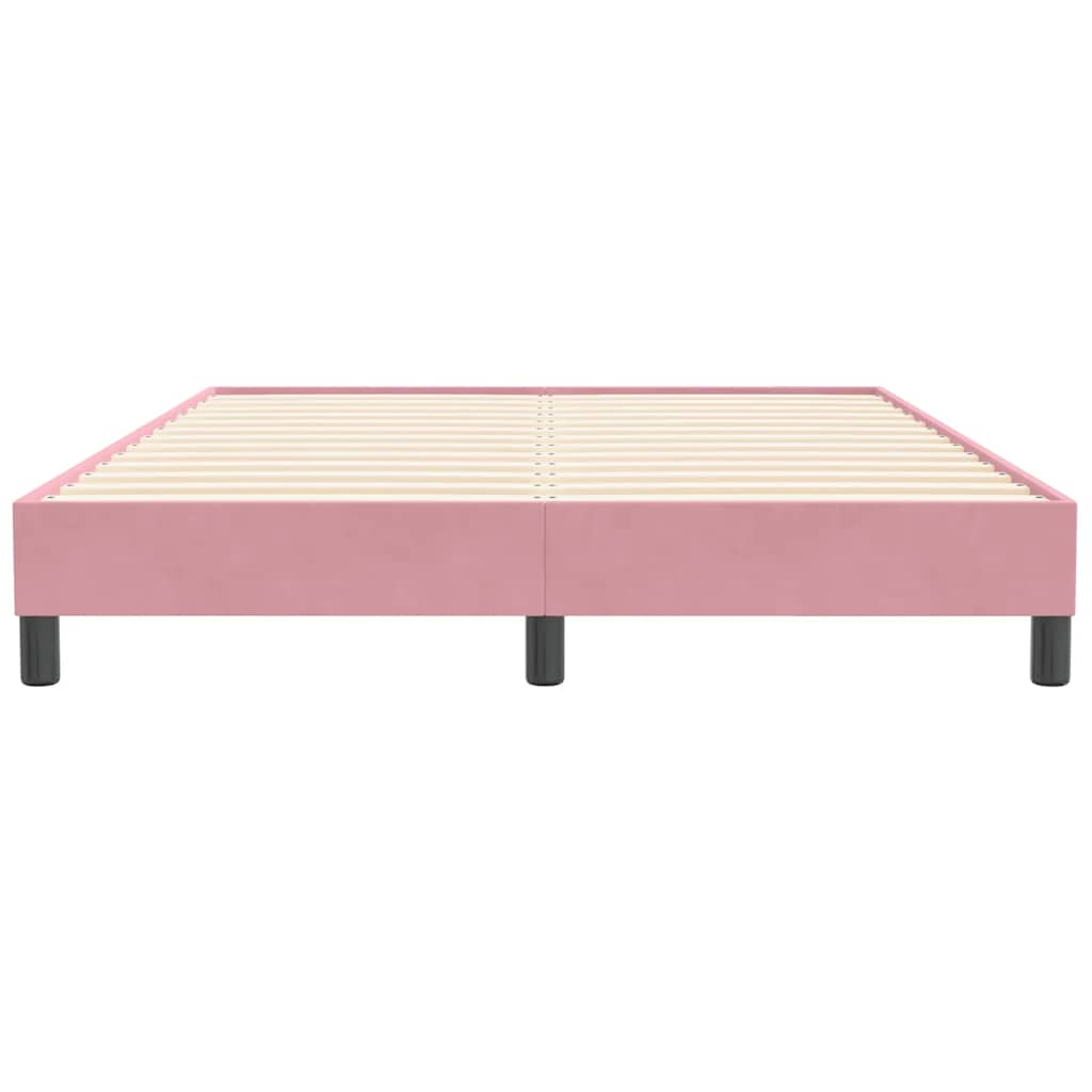 Cadre de lit sans matelas rose 140x210 cm velours - XIOS