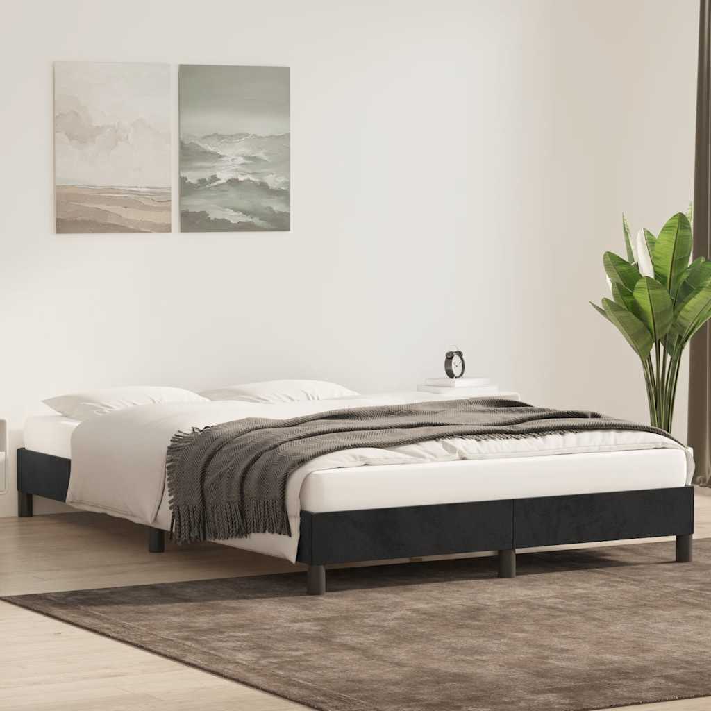 Cadre de lit sans matelas noir 160x210 cm velours - XIOS