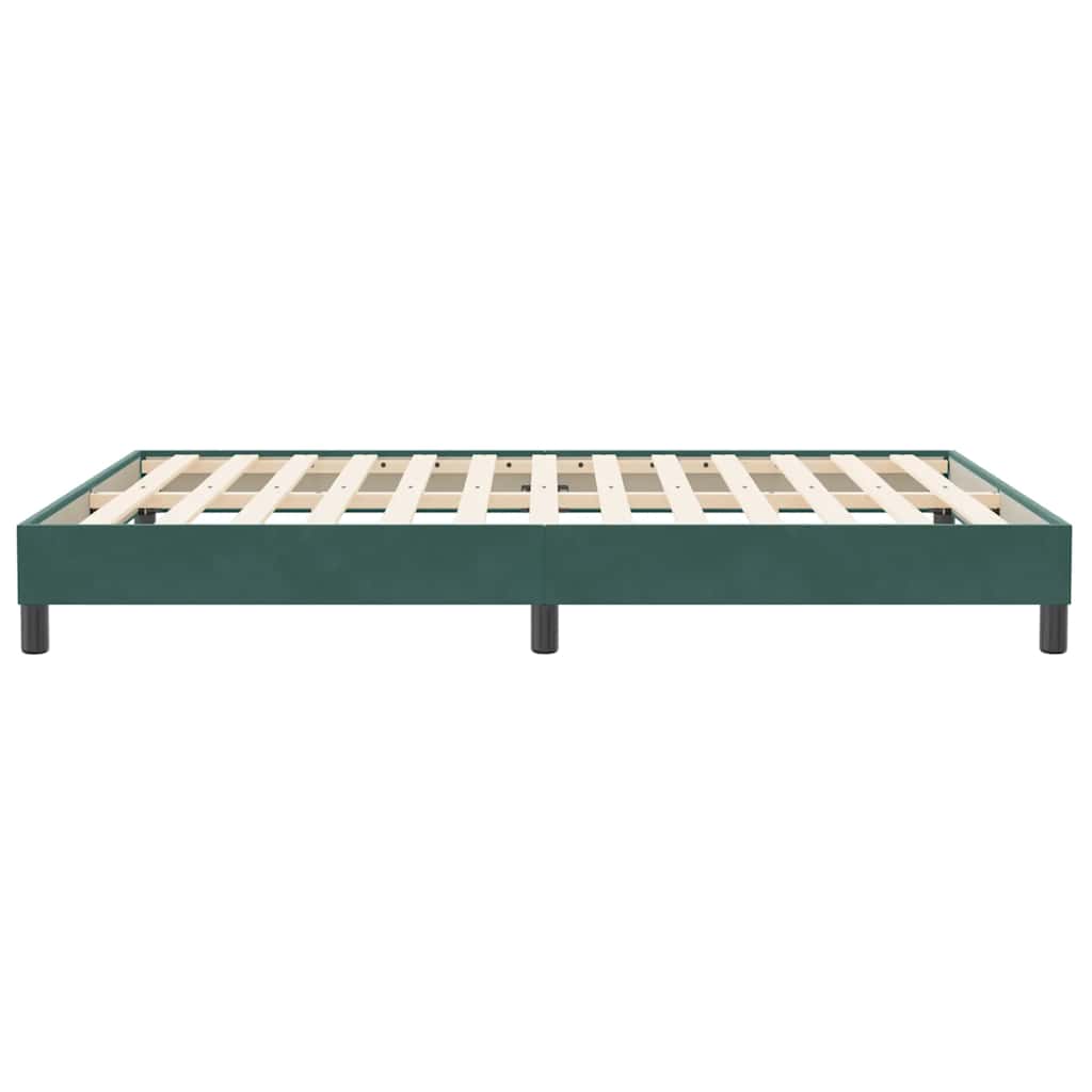 Cadre de lit sans matelas vert foncé 160x210 cm velours - XIOS