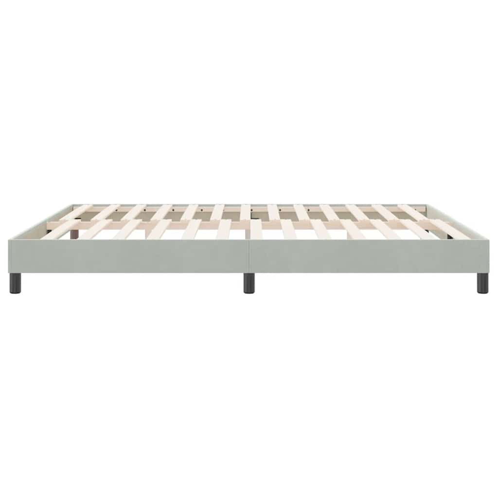 Cadre de lit sans matelas gris clair 180x210 cm velours - XIOS