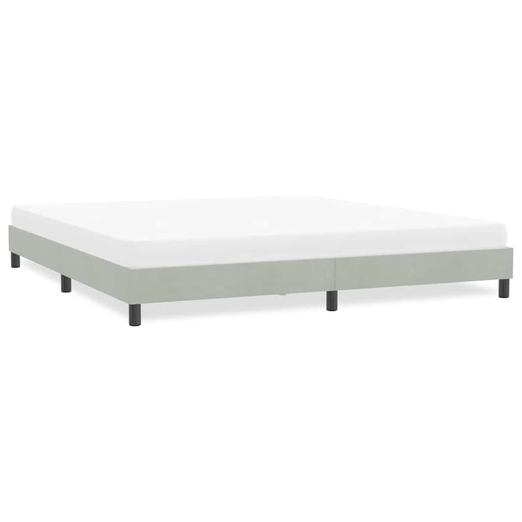 Cadre de lit sans matelas gris clair 180x210 cm velours - XIOS
