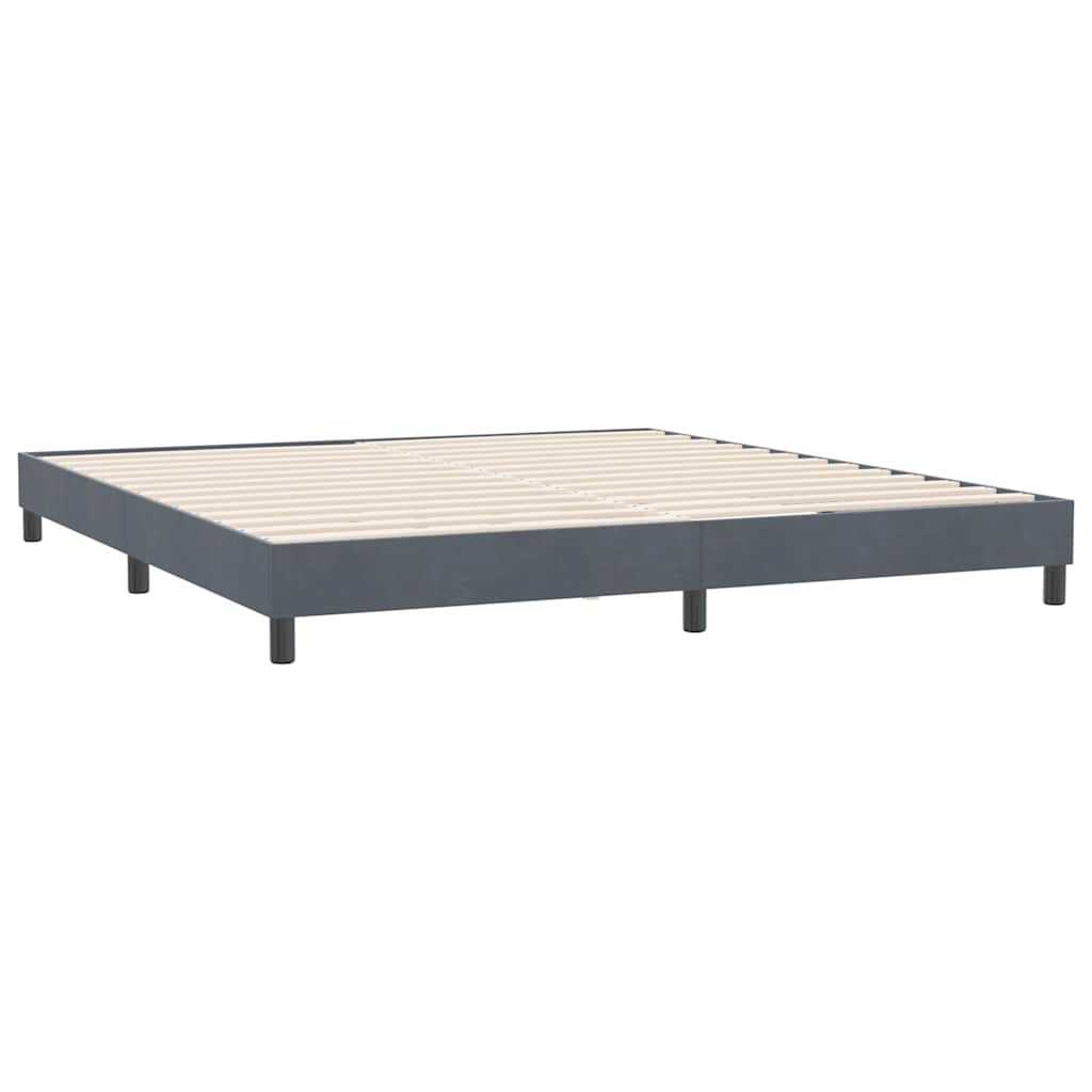 Cadre de lit sans matelas gris foncé 180x210 cm velours - XIOS