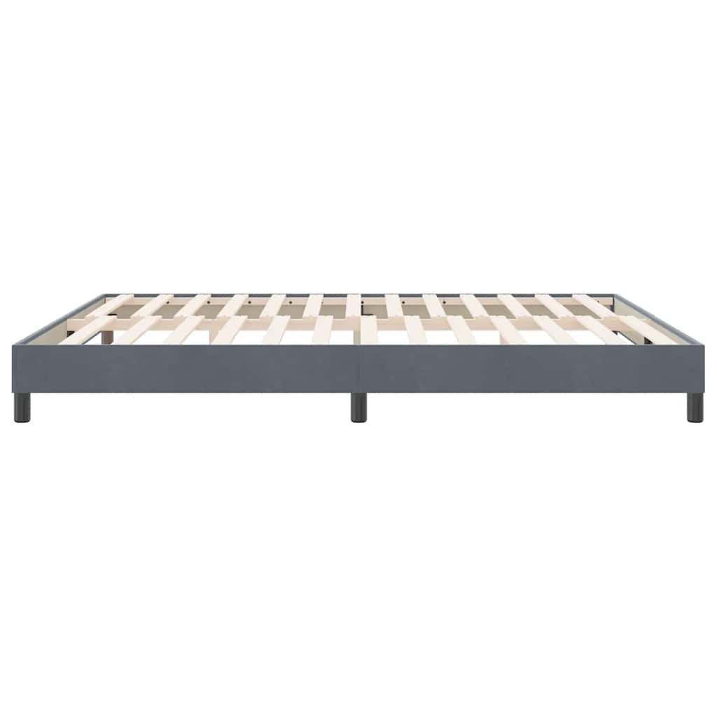 Cadre de lit sans matelas gris foncé 180x210 cm velours - XIOS