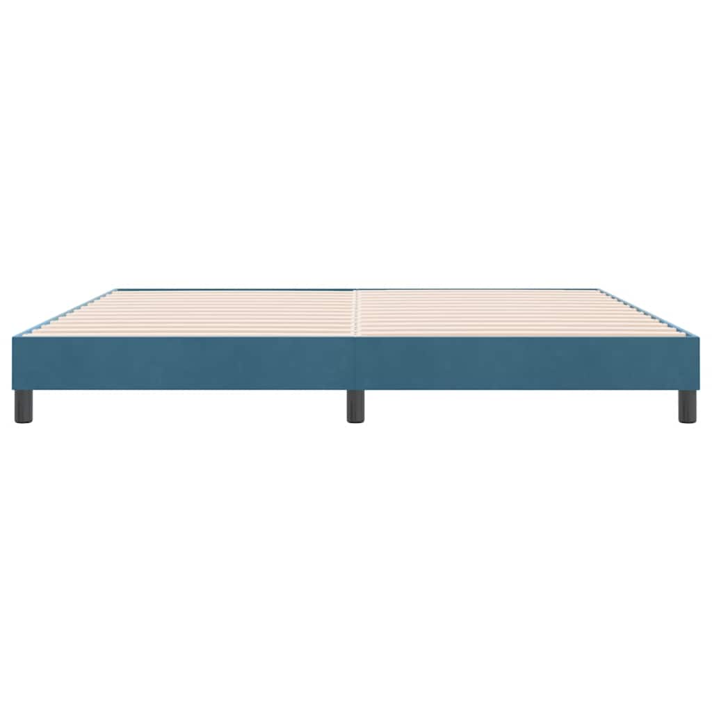 Cadre de lit sans matelas bleu foncé 180x210 cm velours - XIOS