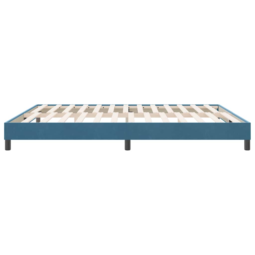 Cadre de lit sans matelas bleu foncé 180x210 cm velours - XIOS