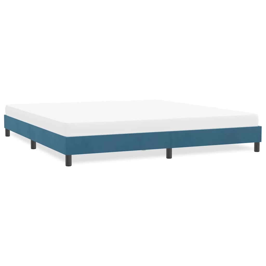 Cadre de lit sans matelas bleu foncé 180x210 cm velours - XIOS