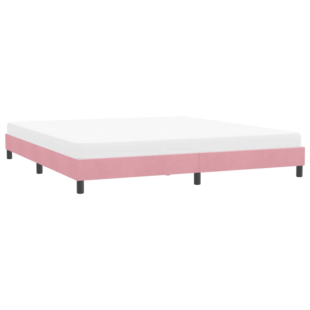 Cadre de lit sans matelas rose 180x210 cm velours - XIOS