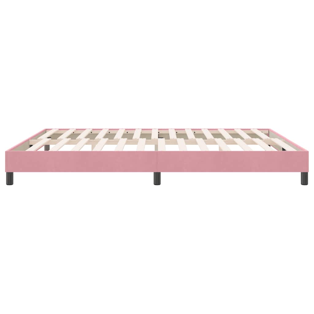 Cadre de lit sans matelas rose 180x210 cm velours - XIOS