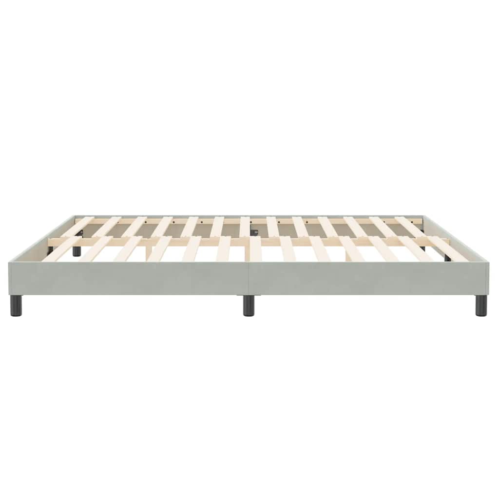 Cadre de lit sans matelas gris clair 200x210 cm velours - XIOS