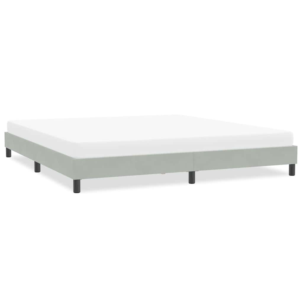 Cadre de lit sans matelas gris clair 200x210 cm velours - XIOS