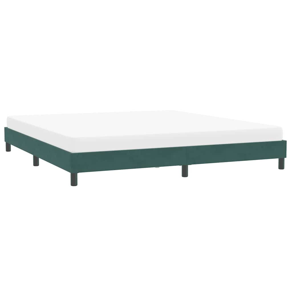 Cadre de lit sans matelas vert foncé 200x210 cm velours - XIOS