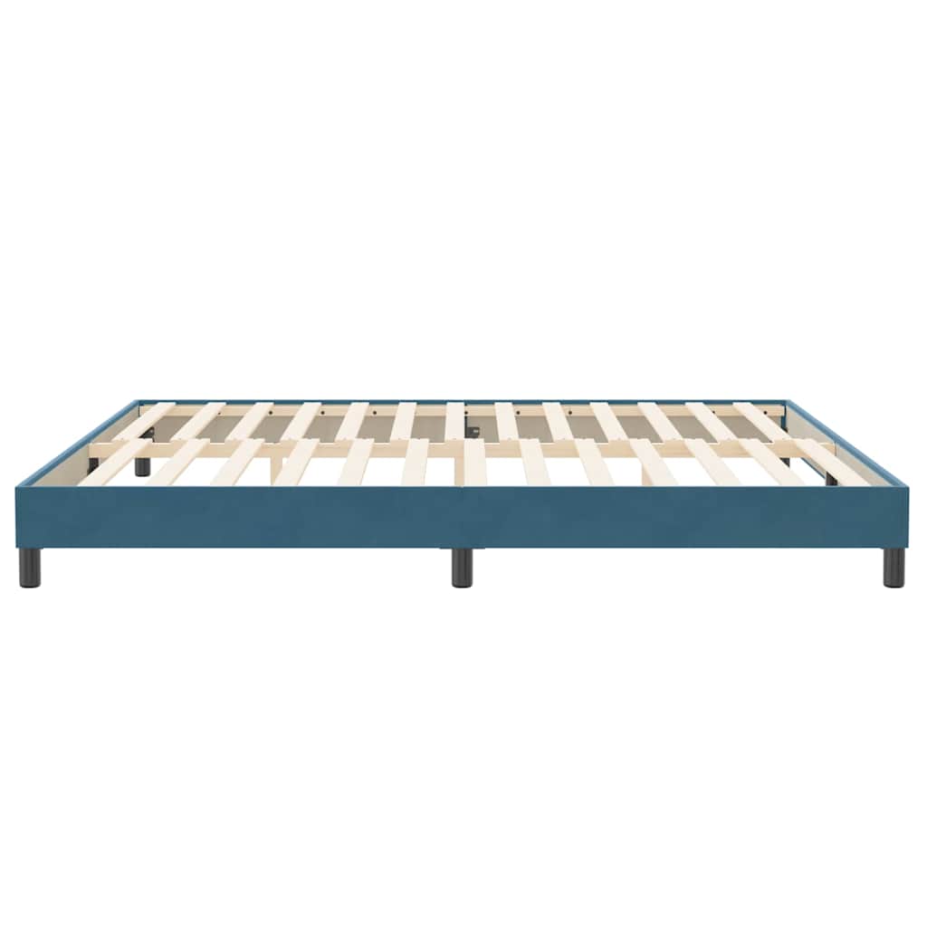 Cadre de lit sans matelas bleu foncé 200x210 cm velours - XIOS