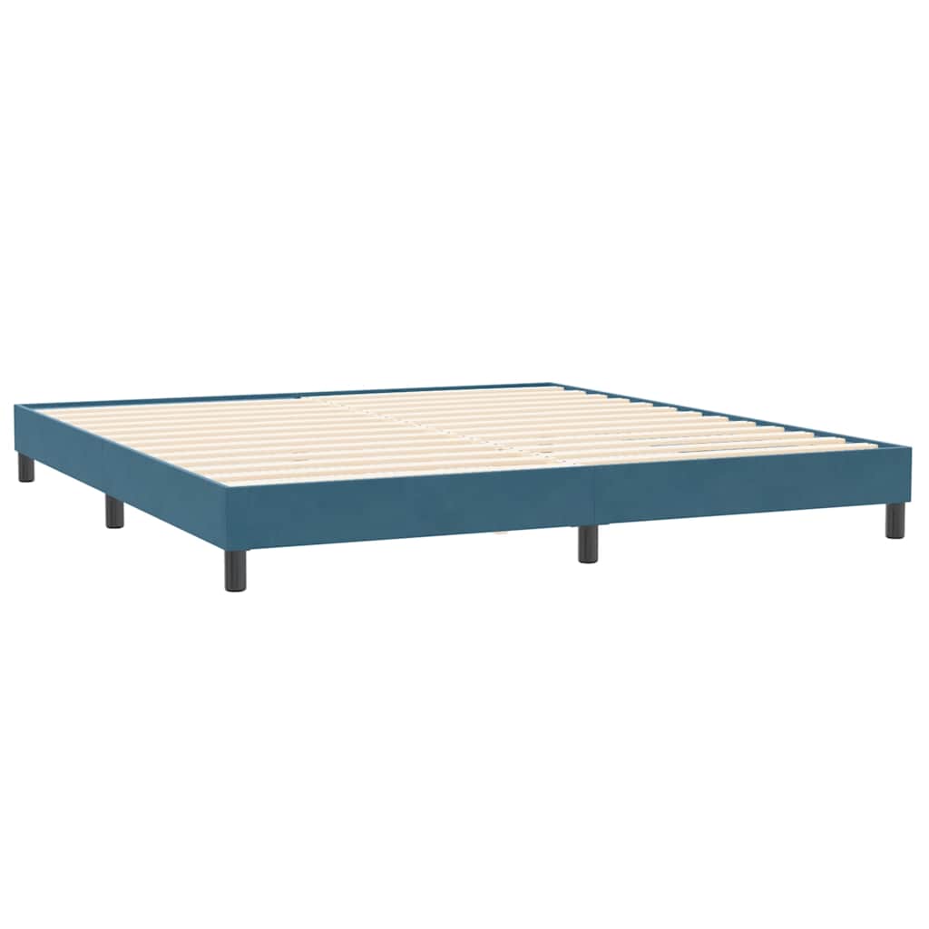 Cadre de lit sans matelas bleu foncé 200x210 cm velours - XIOS