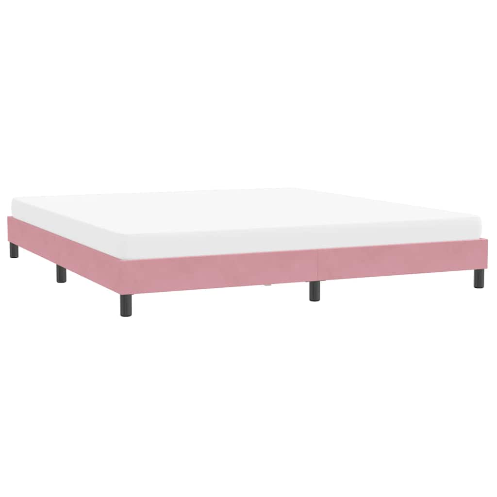 Cadre de lit sans matelas rose 200x210 cm velours - XIOS