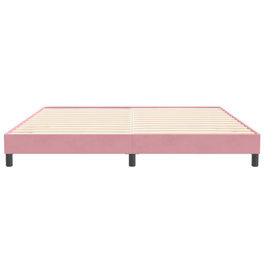 Cadre de lit sans matelas rose 200x210 cm velours - XIOS