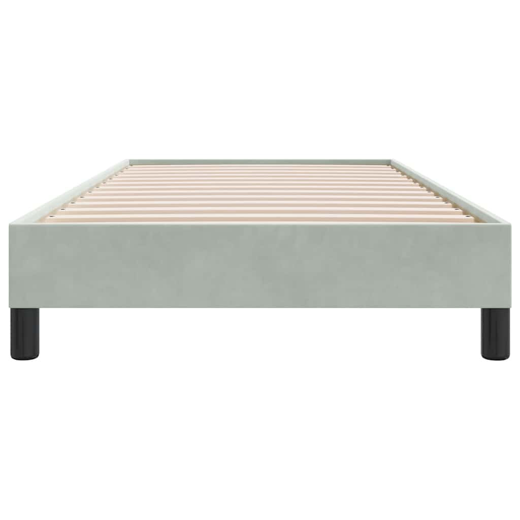 Cadre de lit sans matelas gris clair 80x220 cm velours - XIOS